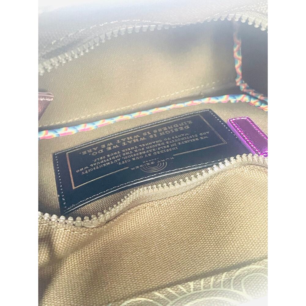 Kurt Geiger Southbank Small Tote Rainbow Eagle Canvas Crossbody Bag - Picture 9 of 11